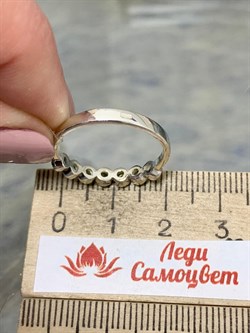 *Кольцо р.18 Микс Марказит Хризолит арт. HR909-653 вес 1,96 г - фото 190181