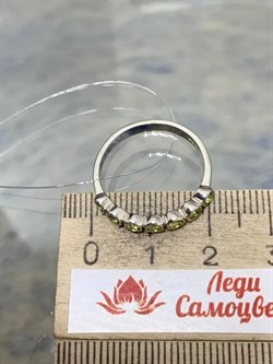 *Кольцо р.18 Микс Марказит Хризолит арт. HR909-653 вес 1,96 г - фото 190182