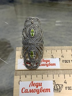 *Кольцо р.17 Микс Марказит Хризолит арт. HR846-132 вес 15,45 г - фото 190215 *Кольцо р.17 Микс Марказит Хризолит арт. HR846-132 вес 15,45 г - фото 190215