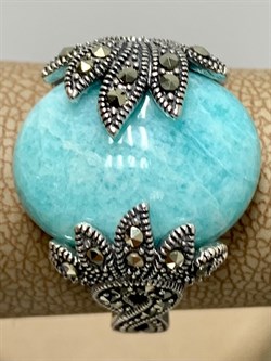 *Кольцо р.20 Микс Марказит Амазонит арт. HR742-667 вес 10,42 г - фото 190285 *Кольцо р.20 Микс Марказит Амазонит арт. HR742-667 вес 10,42 г - фото 190285