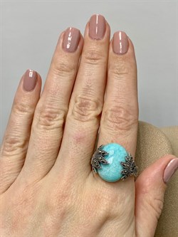 *Кольцо р.20 Микс Марказит Амазонит арт. HR742-667 вес 10,42 г - фото 190288 *Кольцо р.20 Микс Марказит Амазонит арт. HR742-667 вес 10,42 г - фото 190288