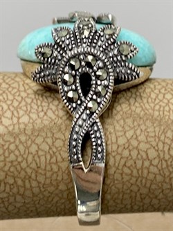 *Кольцо р.18 Микс Марказит Амазонит арт. HR742-298 вес 9,2 г - фото 190296 *Кольцо р.18 Микс Марказит Амазонит арт. HR742-298 вес 9,2 г - фото 190296