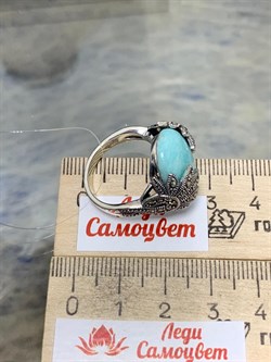 *Кольцо р.18 Микс Марказит Амазонит арт. HR742-298 вес 9,2 г - фото 190301 *Кольцо р.18 Микс Марказит Амазонит арт. HR742-298 вес 9,2 г - фото 190301