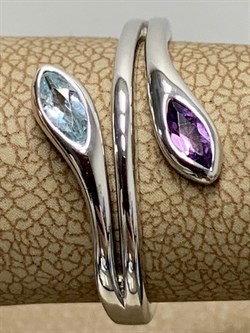 *Кольцо р.19 Топаз Аметист арт. SM-R02898-X-W-SBT-X-Pur-363 вес 3,24 г - фото 190378