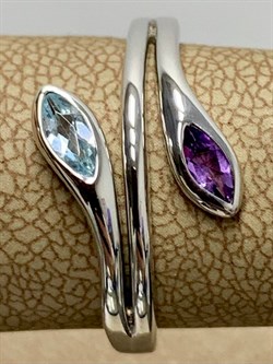 *Кольцо р.19 Топаз Аметист арт. SM-R02898-X-W-SBT-X-Pur-363 вес 3,24 г - фото 190379