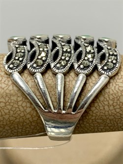 *Кольцо р.17,5 Микс Изумруд Марказит арт. HR661-865 (вес 10.66 г) - фото 190398 *Кольцо р.17,5 Микс Изумруд Марказит арт. HR661-865 (вес 10.66 г) - фото 190398