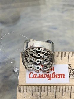 *Кольцо р.17,5 Микс Изумруд Марказит арт. HR661-865 (вес 10.66 г) - фото 190401 *Кольцо р.17,5 Микс Изумруд Марказит арт. HR661-865 (вес 10.66 г) - фото 190401