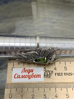 *Кольцо р.19 Микс Марказит Хризолит Птица Феникс арт. HR1344-507 вес 10.39 г - фото 190405 *Кольцо р.19 Микс Марказит Хризолит Птица Феникс арт. HR1344-507 вес 10.39 г - фото 190405