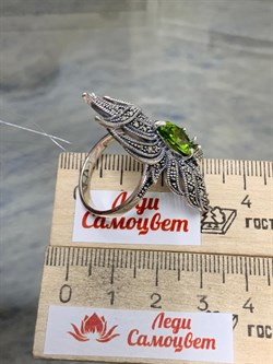 *Кольцо р.19 Микс Марказит Хризолит Птица Феникс арт. HR1344-507 вес 10.39 г - фото 190413 *Кольцо р.19 Микс Марказит Хризолит Птица Феникс арт. HR1344-507 вес 10.39 г - фото 190413