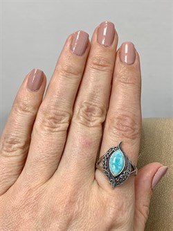 *Кольцо р.18 Микс Марказит Амазонит арт. HR1426-493 вес 5,06 г - фото 190421