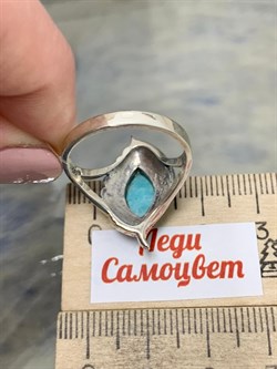 *Кольцо р.18 Микс Марказит Амазонит арт. HR1426-493 вес 5,06 г - фото 190422