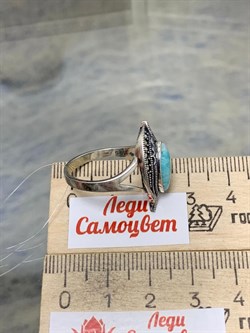 *Кольцо р.18 Микс Марказит Амазонит арт. HR1426-493 вес 5,06 г - фото 190424