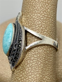 *Кольцо р.16 Микс Марказит Амазонит арт. HR1426-455 вес  4,53 г - фото 190437