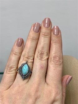 *Кольцо р.16 Микс Марказит Амазонит арт. HR1426-455 вес  4,53 г - фото 190439