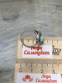 *Кольцо р.16 Микс Марказит Амазонит арт. HR1426-455 вес  4,53 г - фото 190442