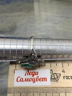 *Кольцо р.18,5 Микс Марказит Малахит арт. К 1249-157 вес 5,47 г - фото 190444