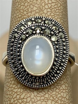 *Кольцо р.18 Микс Лунный Камень Марказит арт. К 612-729 вес 6,23 г - фото 190580 *Кольцо р.18 Микс Лунный Камень Марказит арт. К 612-729 вес 6,23 г - фото 190580