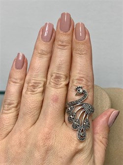 *Кольцо р.18 Жар Птица Марказит Гранат арт. HR888-993 (вес 7,32 г) - фото 190596 *Кольцо р.18 Жар Птица Марказит Гранат арт. HR888-993 (вес 7,32 г) - фото 190596