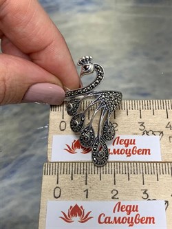 *Кольцо р.18 Жар Птица Марказит Гранат арт. HR888-993 (вес 7,32 г) - фото 190599 *Кольцо р.18 Жар Птица Марказит Гранат арт. HR888-993 (вес 7,32 г) - фото 190599