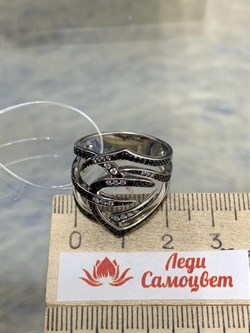 *Кольцо р.18,5 Фианит Микс Микро Вставки арт. SL-R03351-X-WB-X-X-B-286 Вес 5,80 г - фото 190689