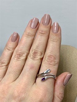 *Кольцо р.19 Топаз Аметист арт. SM-R02898-X-W-SBT-X-Pur-363 вес 3,24 г - фото 190700