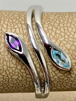 *Кольцо р.19 Топаз Аметист арт. SM-R02898-X-W-SBT-X-Pur-363 вес 3,24 г - фото 190701