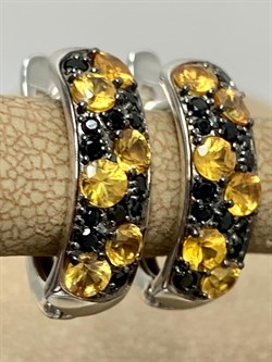 *Серьги Орхидея Шпинель Желтый Сапфир арт. С1194Ю/Ag-6022/1-786 вес 3,46 г - фото 190704 *Серьги Орхидея Шпинель Желтый Сапфир арт. С1194Ю/Ag-6022/1-786 вес 3,46 г - фото 190704