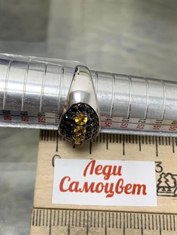 *Кольцо р.18 Орхидея Желтый Сапфир Шпинель арт. К1200Ю/Ag-6022/1-261 вес 3,36 г - фото 190751