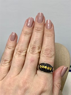 *Кольцо р.18 Орхидея Желтый Сапфир Шпинель арт. К1200Ю/Ag-6022/1-261 вес 3,36 г - фото 190756