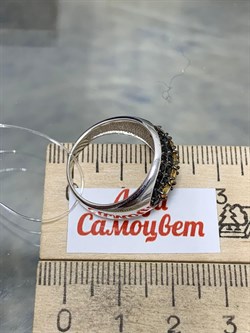 *Кольцо р.18 Орхидея Желтый Сапфир Шпинель арт. К1200Ю/Ag-6022/1-261 вес 3,36 г - фото 190759