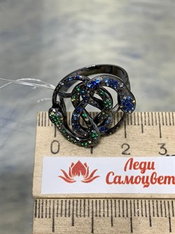 *Кольцо р.18,25 Змейки Фианит арт. 01.00568-983 вес 7,14 г - фото 190951 *Кольцо р.18,25 Змейки Фианит арт. 01.00568-983 вес 7,14 г - фото 190951