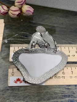 *Брошь-Кулон Русалочка Белый Агат арт. 04.02988-40,08 (вес 40,08 г) - фото 191312