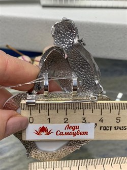 *Брошь-Кулон Русалочка Белый Агат арт. 04.02988-40,08 (вес 40,08 г) - фото 191313