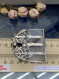 *Брошь-Кулон Агат Моховой Шпинель Фианит арт. 04.03070-956 (вес 31,09 г) - фото 191371 *Брошь-Кулон Агат Моховой Шпинель Фианит арт. 04.03070-956 (вес 31,09 г) - фото 191371