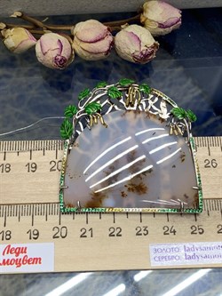 *Брошь-Кулон Агат Моховой Шпинель Фианит арт. 04.03070-956 (вес 31,09 г) - фото 191372 *Брошь-Кулон Агат Моховой Шпинель Фианит арт. 04.03070-956 (вес 31,09 г) - фото 191372