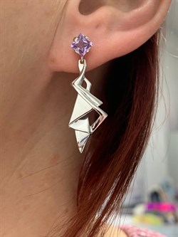 *Серьги Пусеты Аметист арт. 02-0577/00АМ-00-953 Вес 5,07 г - фото 192331 *Серьги Пусеты Аметист арт. 02-0577/00АМ-00-953 Вес 5,07 г - фото 192331