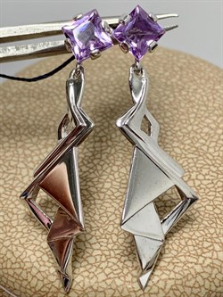 *Серьги Пусеты Аметист арт. 02-0577/00АМ-00-953 Вес 5,07 г - фото 192335 *Серьги Пусеты Аметист арт. 02-0577/00АМ-00-953 Вес 5,07 г - фото 192335