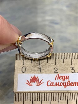 *Кольцо р.17 Белый Бр арт. 01-3324/000Б-18-631 вес 3,22 г - фото 192365