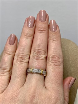 *Кольцо р.17 Белый Бр арт. 01-3324/000Б-18-631 вес 3,22 г - фото 192366