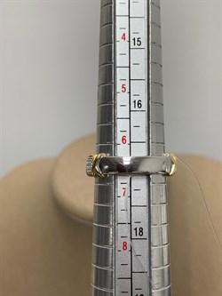 *Кольцо р.17 Белый Бр арт. 01-3324/000Б-18-631 вес 3,22 г - фото 192370