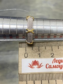 *Кольцо р.17 Белый Бр арт. 01-3324/000Б-18-631 вес 3,22 г - фото 192371