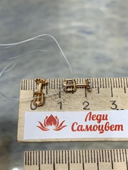 *Серьги Пусеты Фианит арт. 02-2710/000Р-16-554 вес 0,89 г - фото 192379