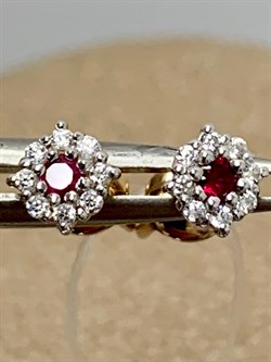 *Серьги Пусеты Фианит арт. 02-2710/000Р-16-554 вес 0,89 г - фото 192381