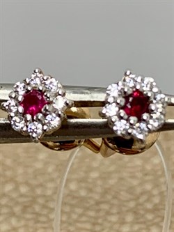 *Серьги Пусеты Фианит арт. 02-2710/000Р-16-554 вес 0,89 г - фото 192383