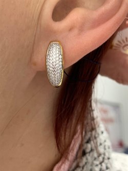 *Серьги Белый Фианит арт. 02-3277/00КЦ-80-015 вес 4,11 г - фото 192410