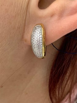 *Серьги Белый Фианит арт. 02-3277/00КЦ-80-015 вес 4,11 г - фото 192411