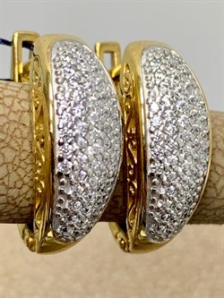 *Серьги Белый Фианит арт. 02-3277/00КЦ-80-015 вес 4,11 г - фото 192413
