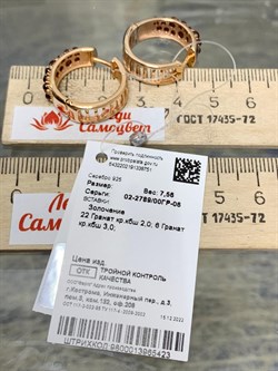*Серьги Конго Гранат арт. 02-2789/00ГР-06-751 вес 7,56 г - фото 192443