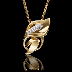 *Подвеска Каллы Белый Фианит цв Лимонное арт. 03-2936-00-401-1130-23-543 (вес 2,19 г) - фото 19283 *Подвеска Каллы Белый Фианит цв Лимонное арт. 03-2936-00-401-1130-23-543 (вес 2,19 г) - фото 19283