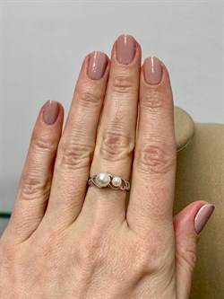 *Кольцо р.17 Белый Жемчуг арт. 01-0481/00ЖБ-00-152 Вес 2,09 г - фото 192912